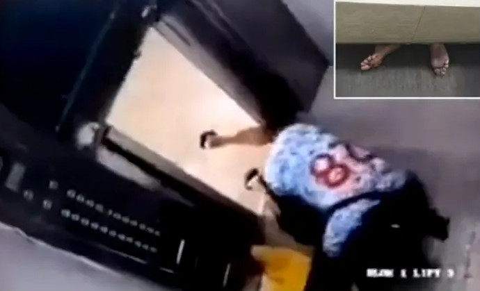 Ατύχημα στο ασανσέρ: Τα πόδια ενός άνδρα κρέμονται στον αέρα – Βίντεο